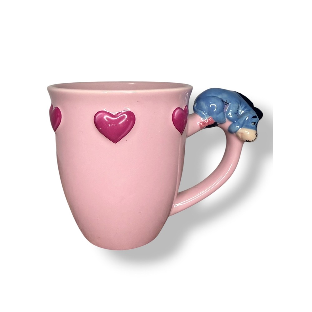Disney Store Eeyore Dreamy Lazy Day 3D Mug Pink Hearts